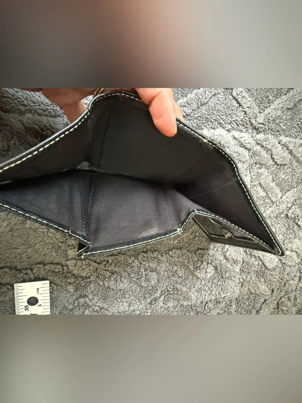 Relic Black Wallet with White Contrast Stitching-faux pebbled leather